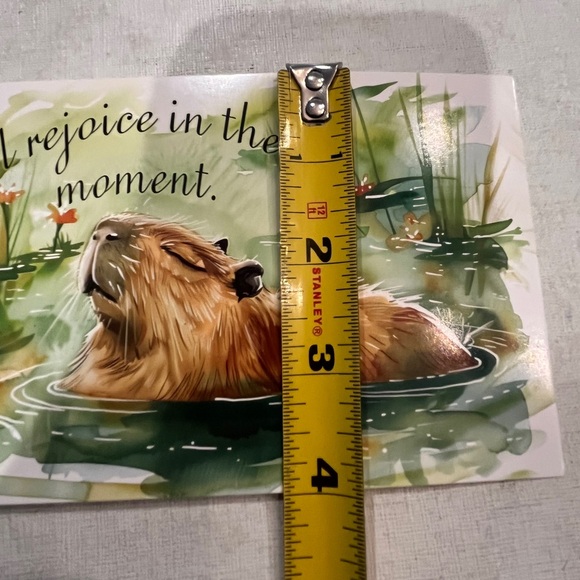 Vintage Capybara Art Print postcard with Inspirational Quote. So cute! Frameable - Picture 5 of 5